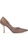 Le Silla 90mm Gilda Crystal-embellished Mesh Pumps In Pink