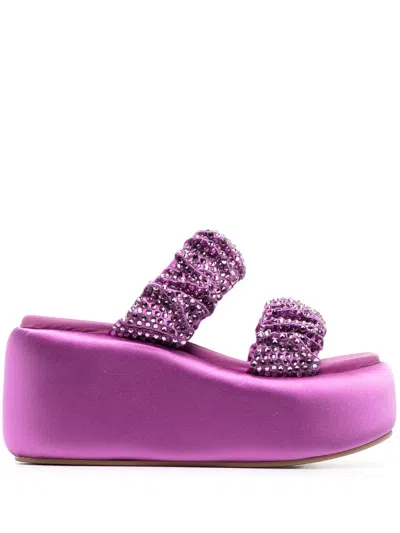 Le Silla Verzierte Aiko Sandalen 85mm In Purple