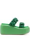 Le Silla Aiko 85mm Embellished Slides In Green