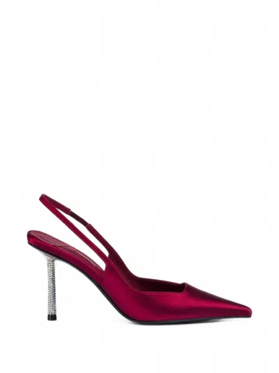 Le Silla Amelia Crystal-embellished Slingback Pumps In Burgundy