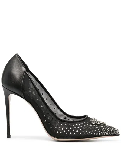 Le Silla Anastasia Crystal-embellished Pumps In Black