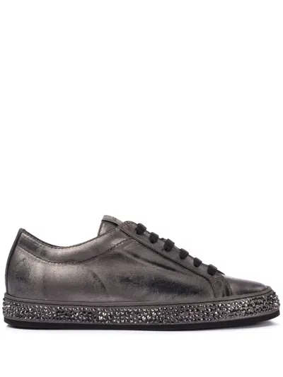 Le Silla Andrea Crystal-embellished Sole Sneakers In Black