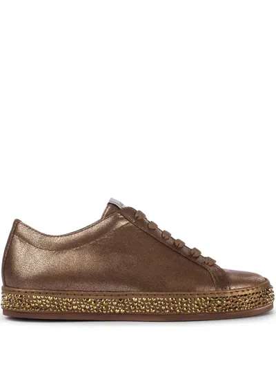 Le Silla Andrea Crystal-embellished Sole Sneakers In Brown