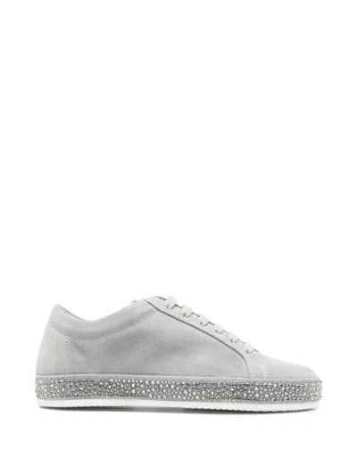 Le Silla Andrea Round-toe Embellished Sneakers In Silver