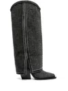 Le Silla Andy 100mm Crystal-embellished Boots In Black