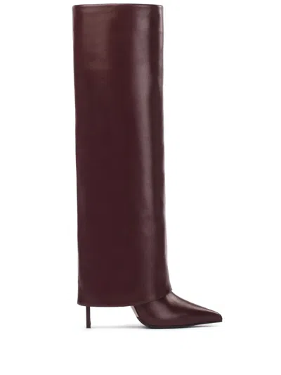Le Silla Andy 120mm Layered Leather Boots In 红色
