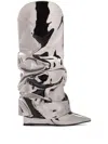 Le Silla Andy 120mm Metallic-effect Boots In Silver
