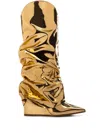 Le Silla Andy 120mm Wedge Boots In Gold
