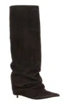 Le Silla Andy High Heels Boots In Brown Suede In Brown