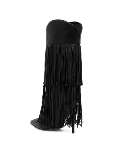 Le Silla Andy Fringed Boots In Black