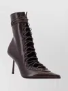 Le Silla 80mm Colette Lace-up Pointed-toe Ankle Boots In Brown