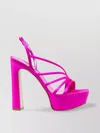 Le Silla Asymmetric Block Heel Platform Sandals In Pink