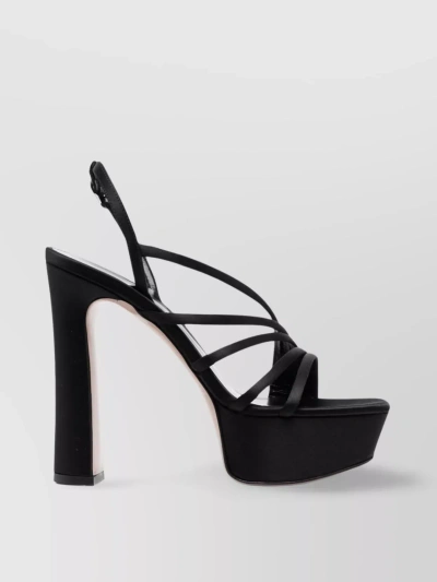 Le Silla Asymmetry Heel Platform Sandals In Black