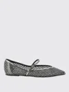 Le Silla Embellished Pointed Toe Ballet Flats With Textured Surface In Gray