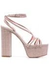 Le Silla Belen Block-heel Sandals In Metallic