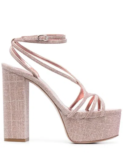 Le Silla Belen Block-heel Sandals In Metallic