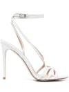 Le Silla Metallic Strap-wrap Sandals In Weiss