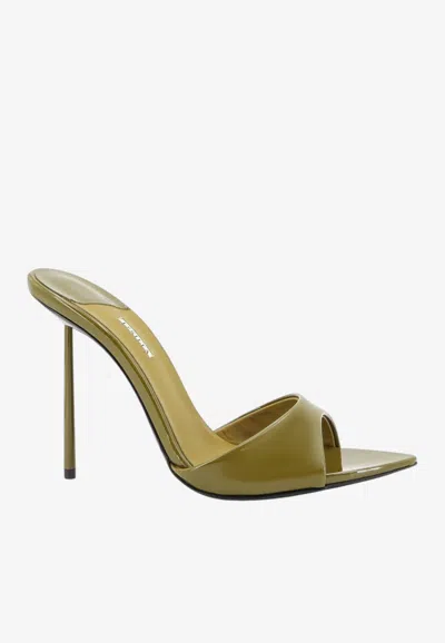 Le Silla Bella 100 Patent Leather Sandals In Green