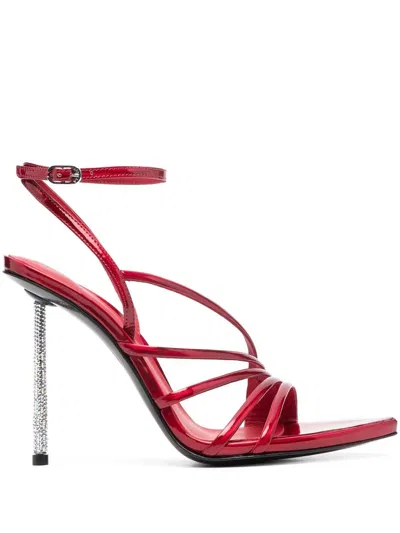 Le Silla Bella 120mm Patent-leather Sandals In Red