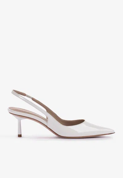 Le Silla Bella 80mm Patent Leather Pumps In White