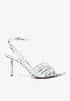 LE SILLA BELLA 80 METALLIC LEATHER SANDALS