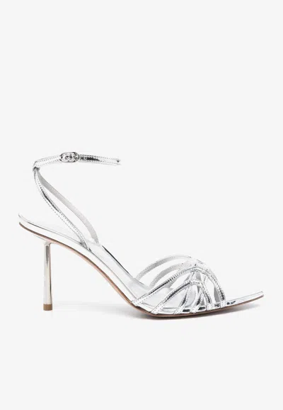 Le Silla 80mm Bella Leather Sandals In Metallic