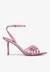 LE SILLA BELLA 80 METALLIC LEATHER SANDALS