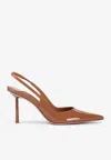 Le Silla Bella 80 Patent-leather Pumps In Brown