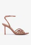 Le Silla Bella 80mm Patent-leather Sandals In Beige