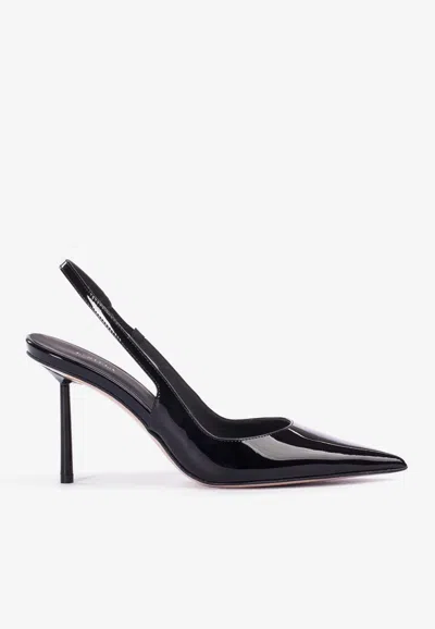 Le Silla Bella 80 Patent Leather Slingback Pumps In Black