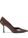 Le Silla Patent Finish Pointed-toe Pumps In Green