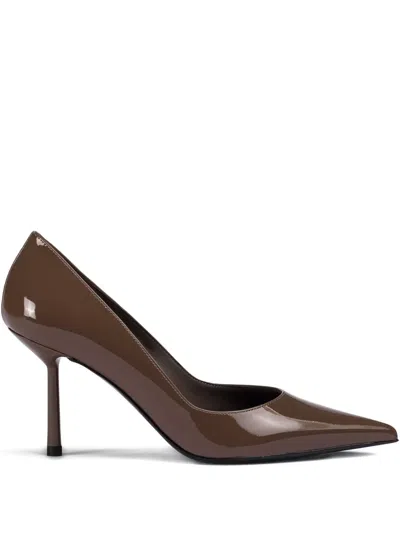 Le Silla Patent Finish Pointed-toe Pumps In Green