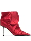 Le Silla Bella 80mm Ruched Ankle Boots In Red