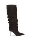 Le Silla Mid-calf Slouchy Boots With Pointed Toe And Stiletto Heel In Brown