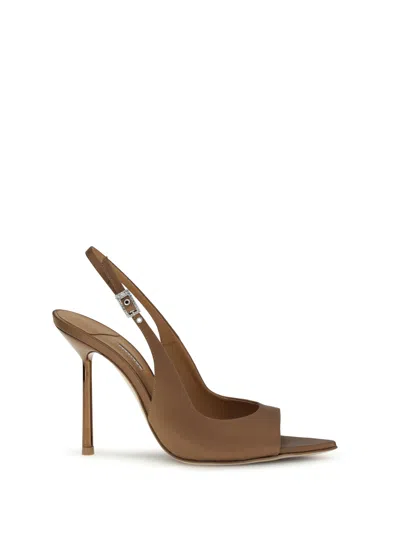 Le Silla Bella Chanel Slingback Heel In Brown