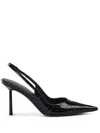 Le Silla Bella Croc-embossed Slingback Pumps In Black