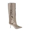 Le Silla Bella 80mm Leather Knee Boots In Nude