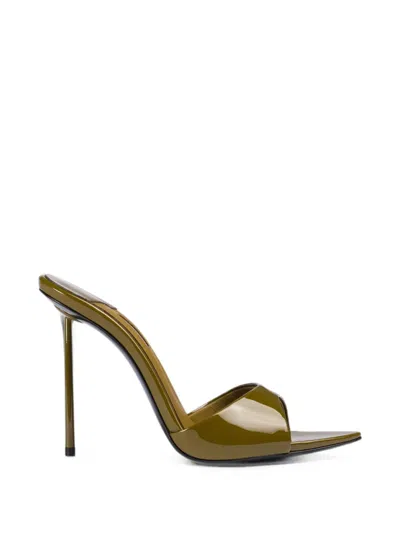 Le Silla Bella Leather Sandals In Green