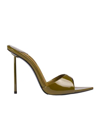 Le Silla Bella Leather Sandals In Green