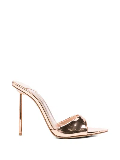 Le Silla Bella Metallic Pointed-toe Mules In Pink