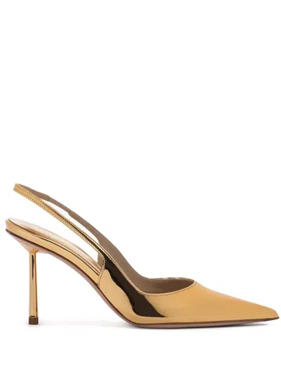 Le Silla Bella Metallic Slingback Pumps In Gold