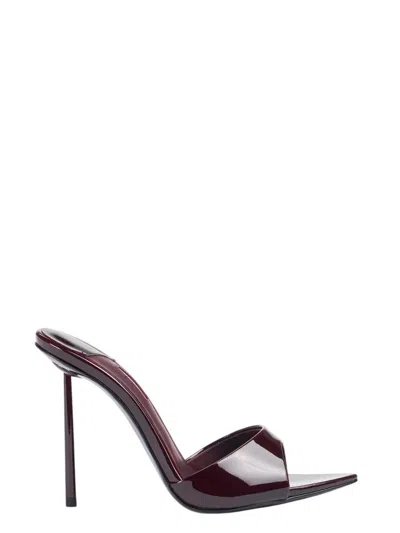 Le Silla Bella Patent Leather Sandals With 120mm Stiletto Heel In Burgundy