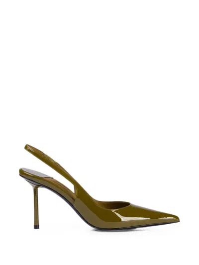 Le Silla Bella Patent-leather Slingback Pumps In Green