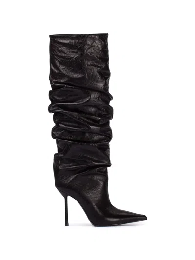 Le Silla Bella Pointed-toe Knee Boots In Black