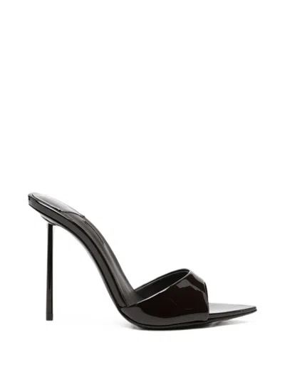 Le Silla Bella Pointed-toe Leather Heeled Sandals In Black