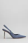 Le Silla Bella Slingback Pumps With Metallic Stiletto Heel In Blue