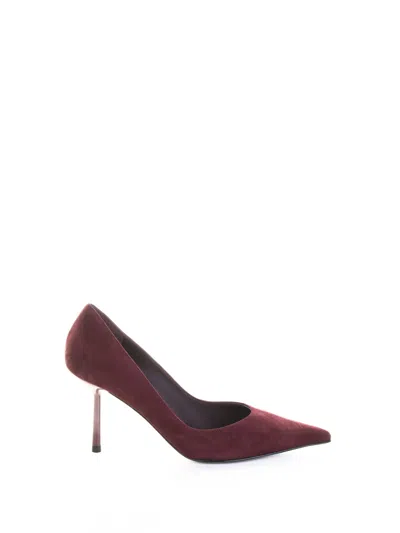 Le Silla Bella Pumps In Cherry Velvet In Burgundy