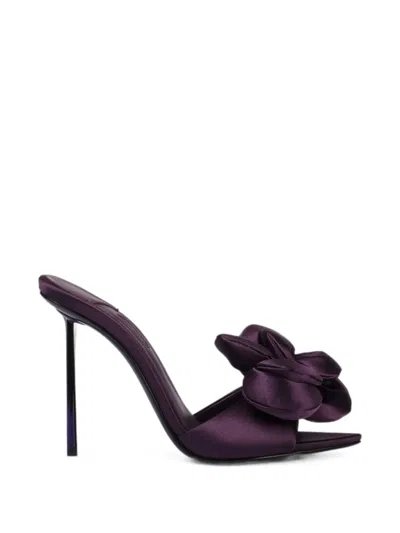 Le Silla Bella Sandalen Aus Satin Mit Rosendetail In Purple