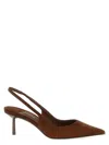 Le Silla 60mm Slingback Pointed-toe Pumps In Brown