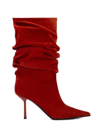 Le Silla Bella Slouchy Ankle Boots In Red